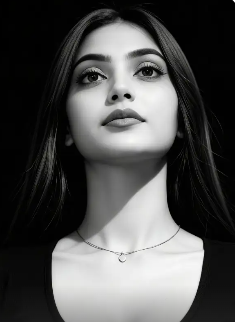 Modern high key black and white image