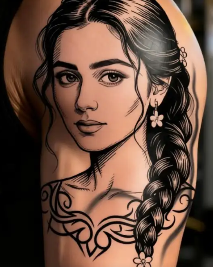 Before and after AI sleeve tattoo generation comparison