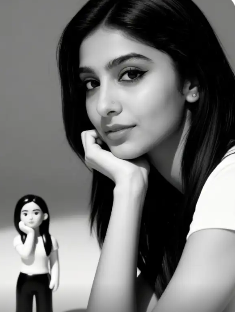 Soft focus glamour black and white photo