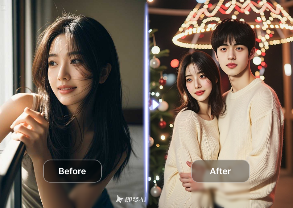 AI 크리스마스 사진 생성기의 사진 업로드 인터페이스