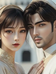 Arabic traditional couple portrait generated by AI