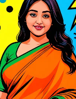 Pop art celebrity portrait mimicking classic styles
