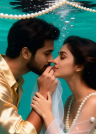 Fantasy mermaid inspired underwater couple concept