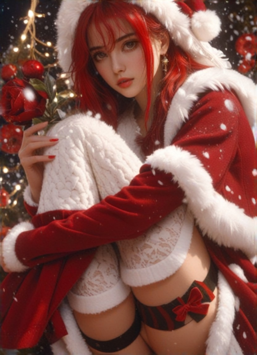 Santa added to a pet's Christmas photo