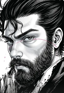 AI colored beard matching hair color
