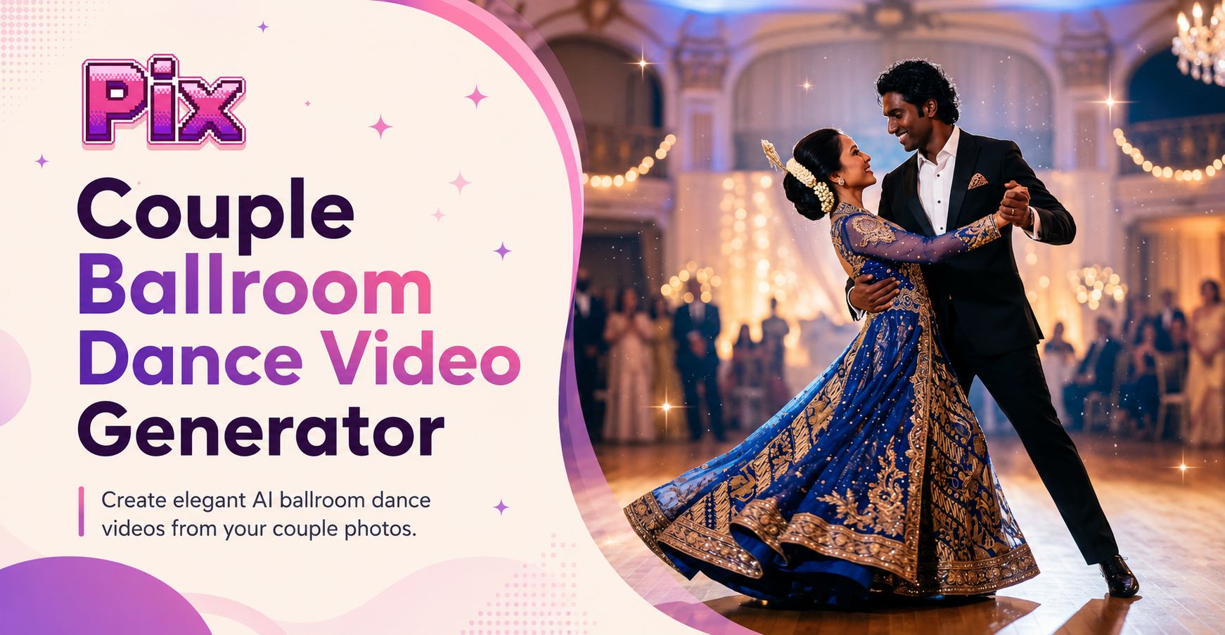 KI-Paar-Ballsaal-Tanzvideo-Generator, der ein Foto in einen eleganten Walzer verwandelt