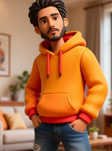 Cartoon family portrait as clay figures