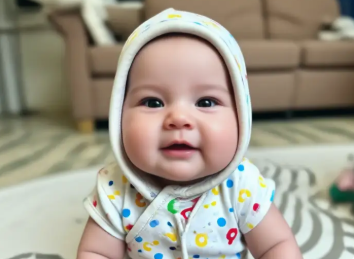 Professional baby portrait style