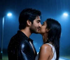 Cinematic lighting effects for rain kiss video generation