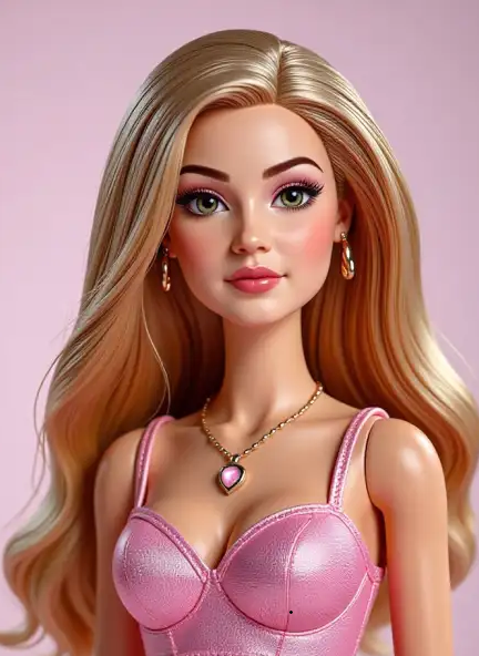 Foto grup yang ditransformasi dengan filter Barbie