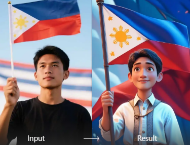AI transformation of a hero portrait