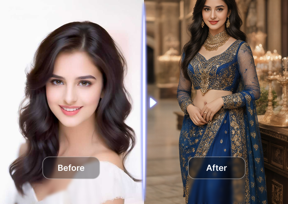 Template To Saree Photo