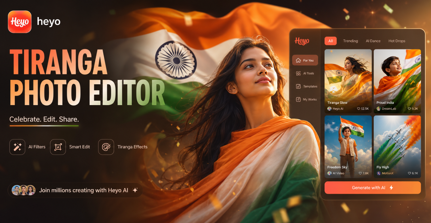 Tiranga AI photo example with portrait