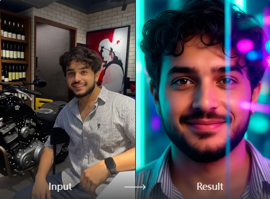 KI-intelligente Kantenbeleuchtung auf einem Produktfoto