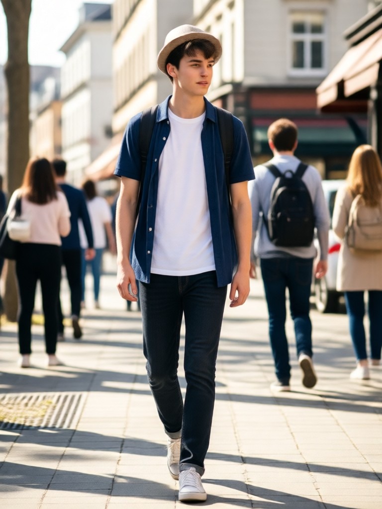 Example of AI generated walking video on street
