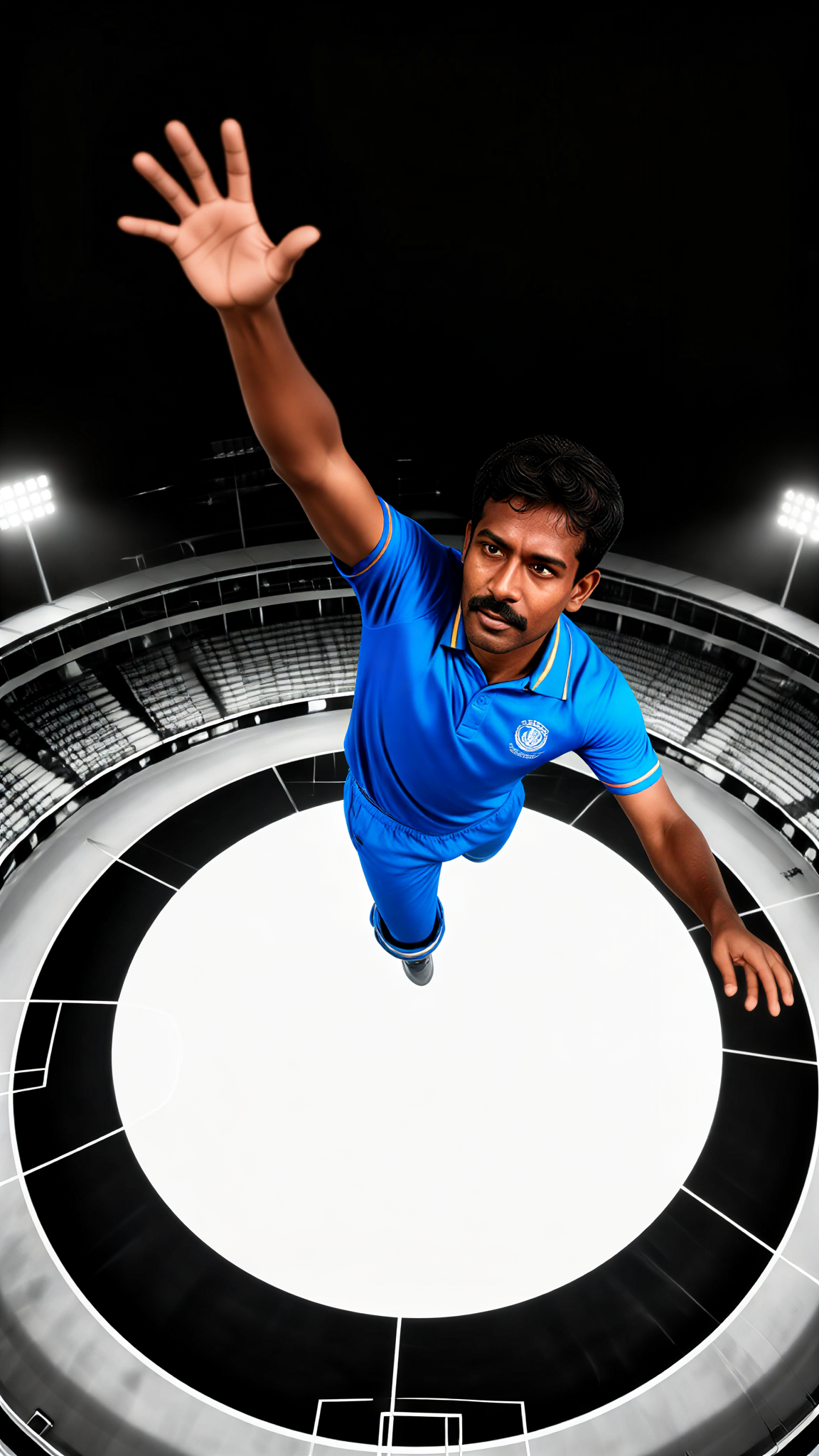 Mobile app showcasing stadium camera effect transformation