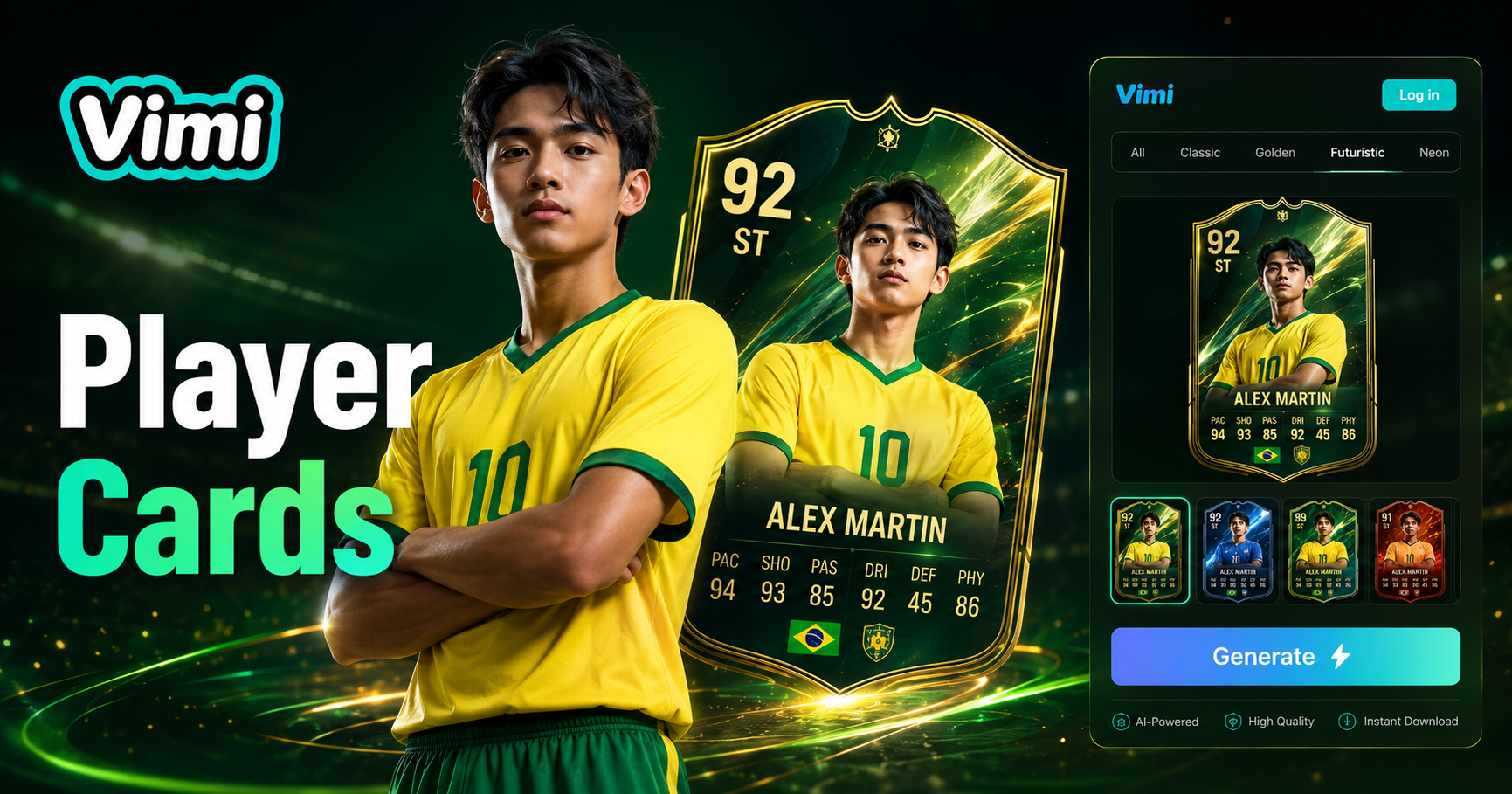 AI Football Player Card Generator
