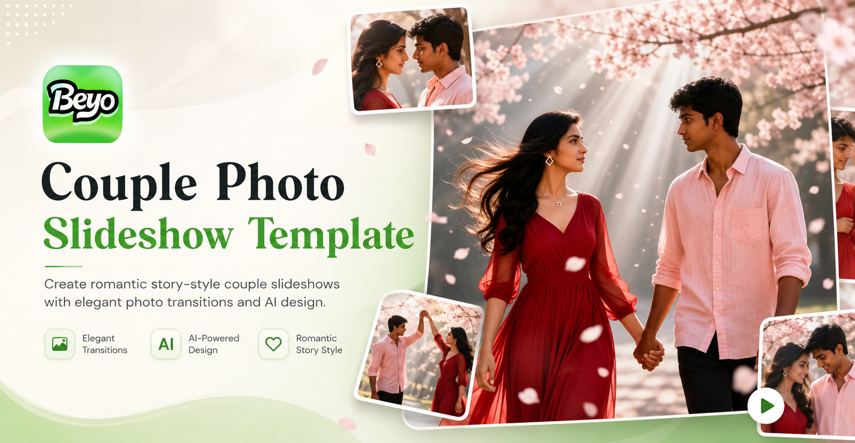 Romantic couple photo slideshow template