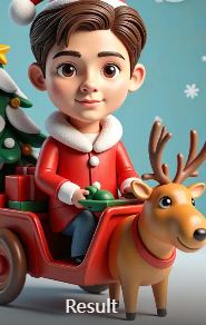 Portrait as a Polar Express conductor with AI filter