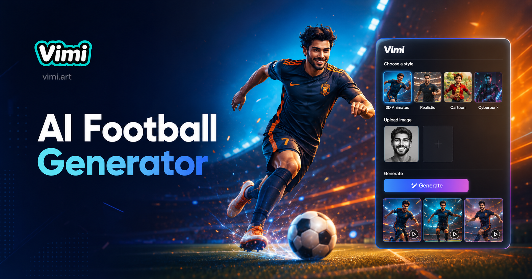 AI Animated Football Player Generator