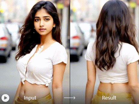 One click 180 turn video generation