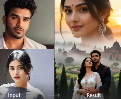 AI generated cinematic kiss video with motion