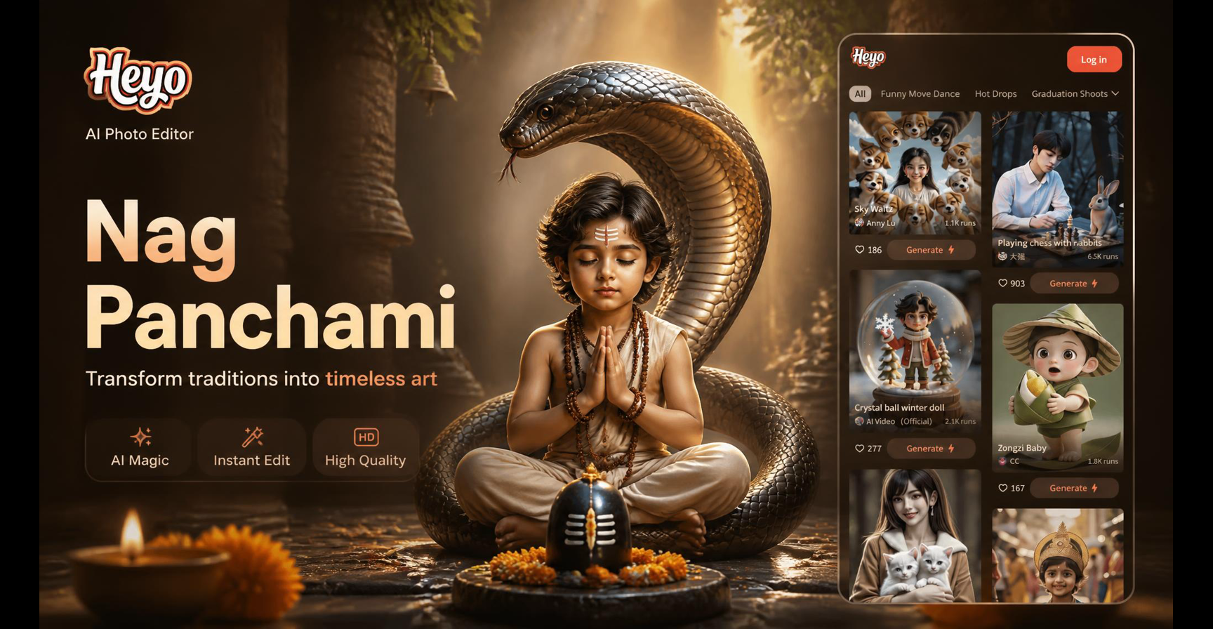 Nag Panchami AI photo example with Lord Shiva and sacred snake