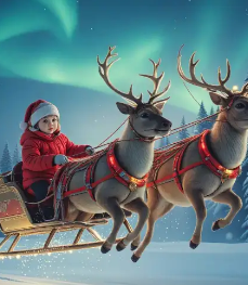 Child holding a golden ticket AI Polar Express photo