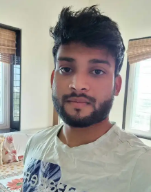 Young man with AI generated light beard