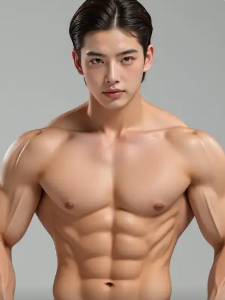 AI generated muscle enhancement on a person