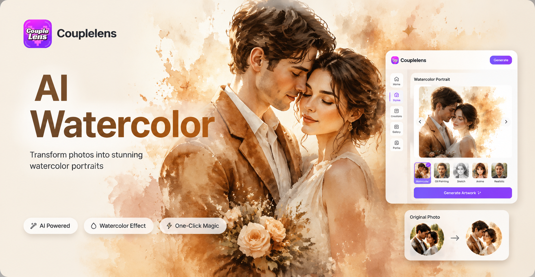 AI Watercolor Portrait Effect