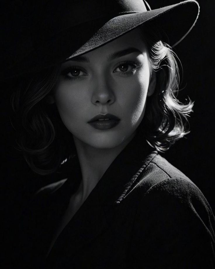 Film-Noir-Porträt mit dramatischer Beleuchtung