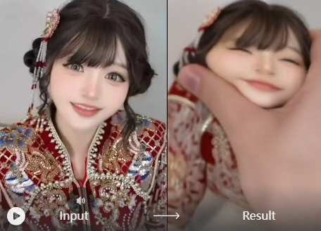 Realistic AI face warping and squish effect