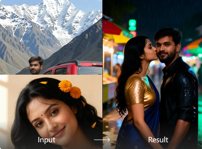 professional cinematic city night kiss effect