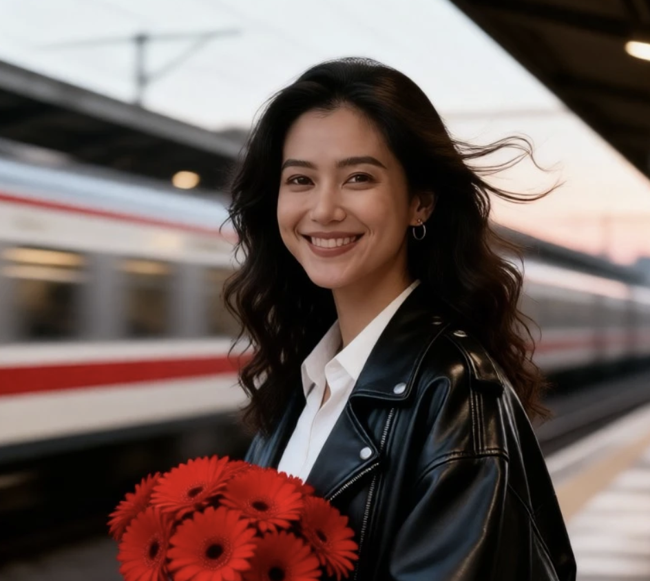 woman in front of the platform