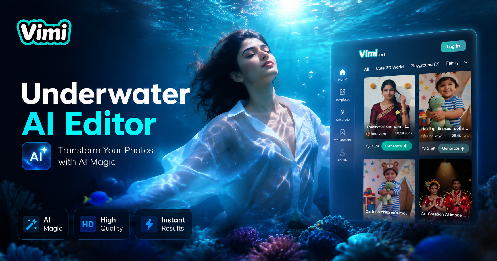 Unterwasser-KI-Fotoeditor