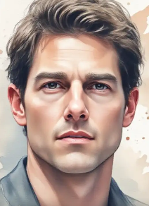 AI watercolor portrait detailed realistic style