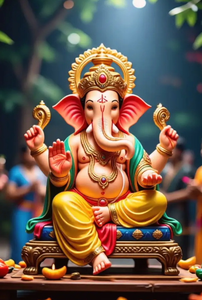 Cinematic Lighting Ganpati AI Photo