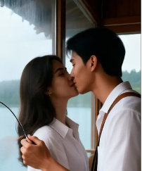 Snowy Balcony Kiss Effect