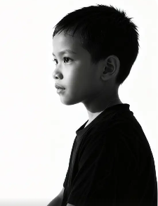 AI portrait emphasizing texture and grain