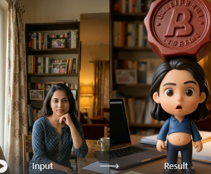 Превратить изображение в 3D-мультяшного персонажа