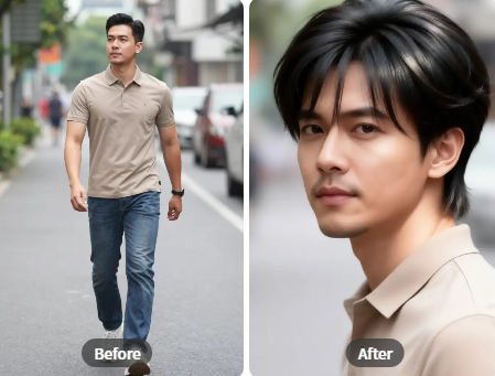 Realistic AI Korean hairstyle try on feature