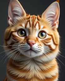 Cat portrait in anime art style