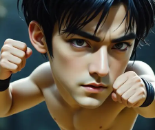 AI transferring kungfu motion from a reference video to a user photo
