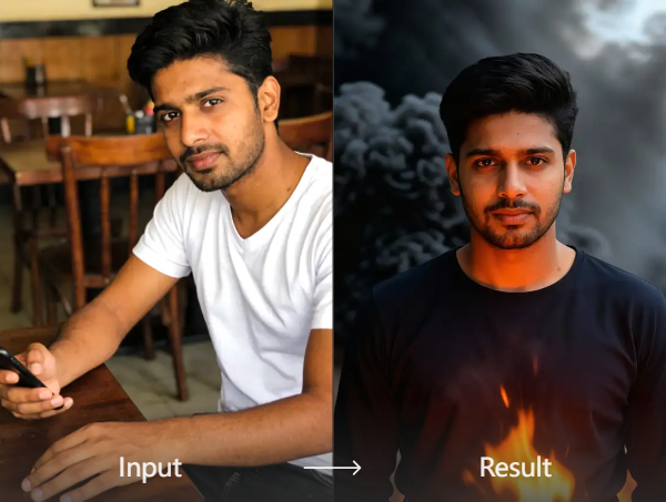 Professional surreal smoke portrait creation on mobile