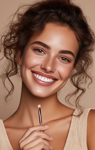 Dramatic before and after AI eyebrow arch correction