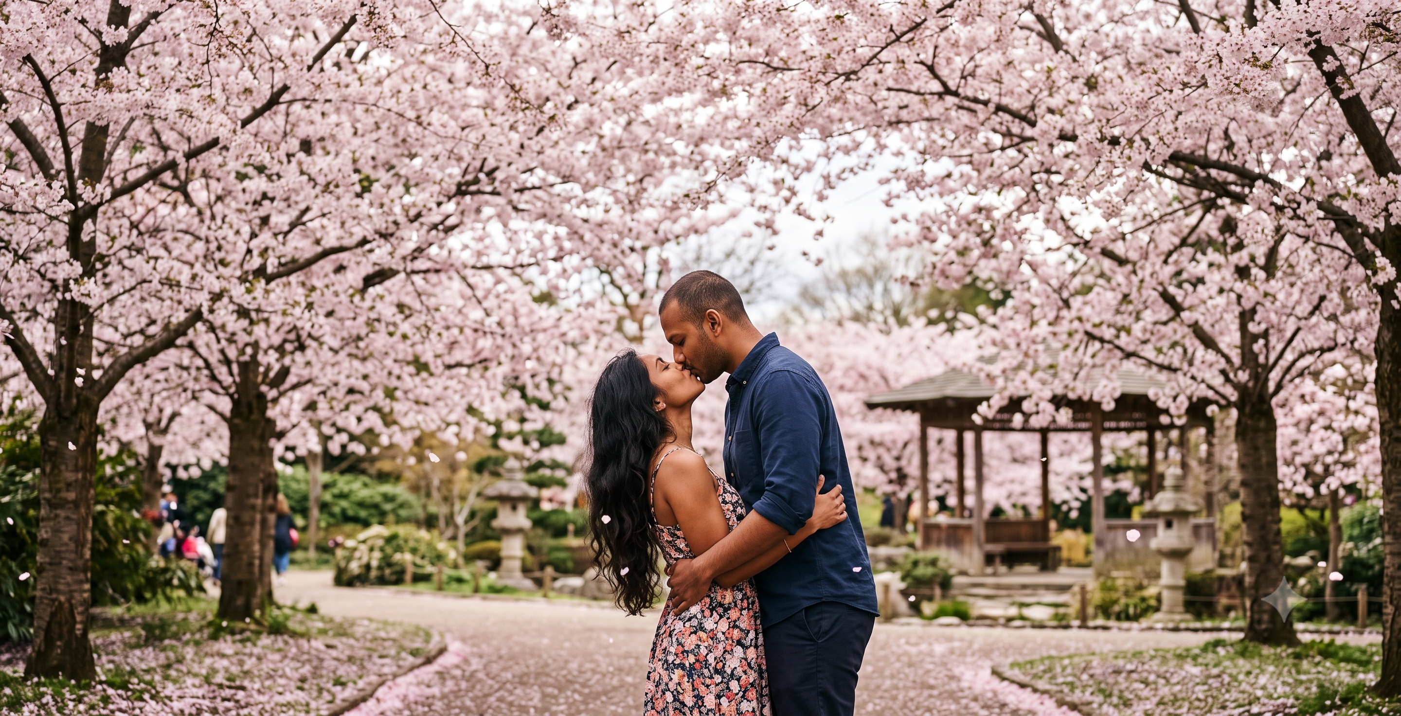Cinematic cherry blossom kiss video settings