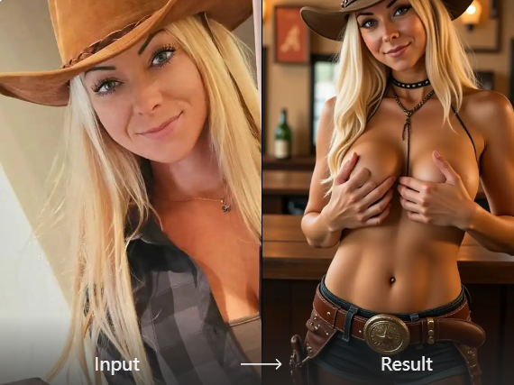 Text to cowgirl art