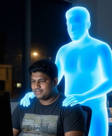 Dramatic soul leaving body video with cinematic lighting