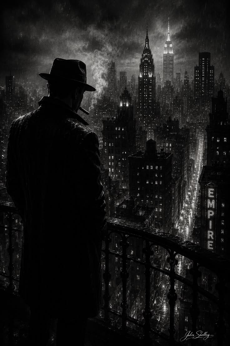 Cineastisches Schwarz-Weiß-Porträt mit Hutschatten